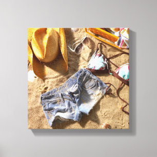 Clothing Left Behind On Beach Canvas Print