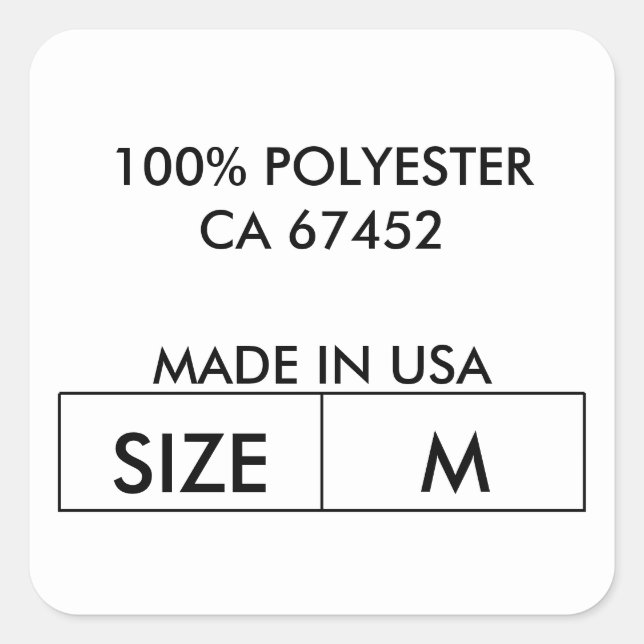 Clothing Neck Label Stickers Design (Front)