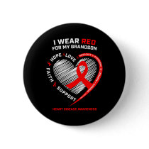 Clothing Products Red Grandson Heart Disease Aware Button