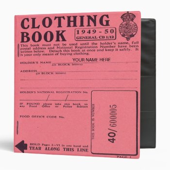 Clothing Ration Book Binder by funny_tshirt at Zazzle