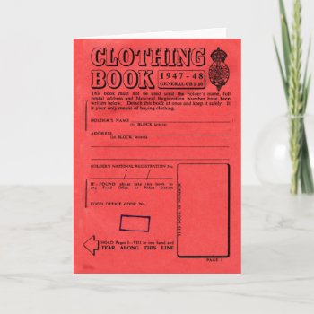 Clothing Ration Book Card by tommstuff at Zazzle