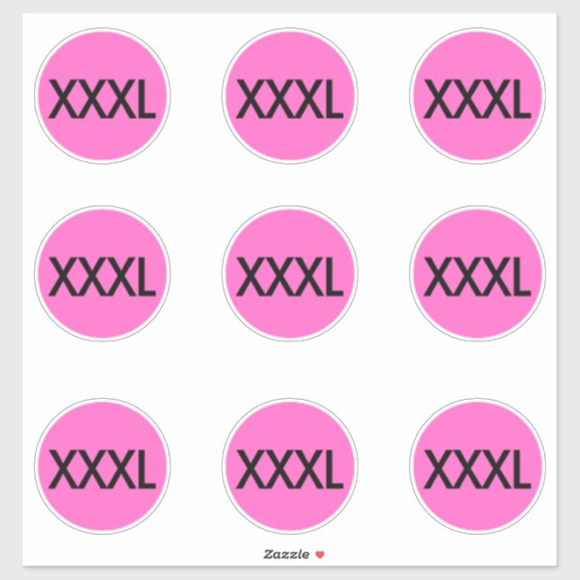 Clothing Size Stickers Labels (Sheet)