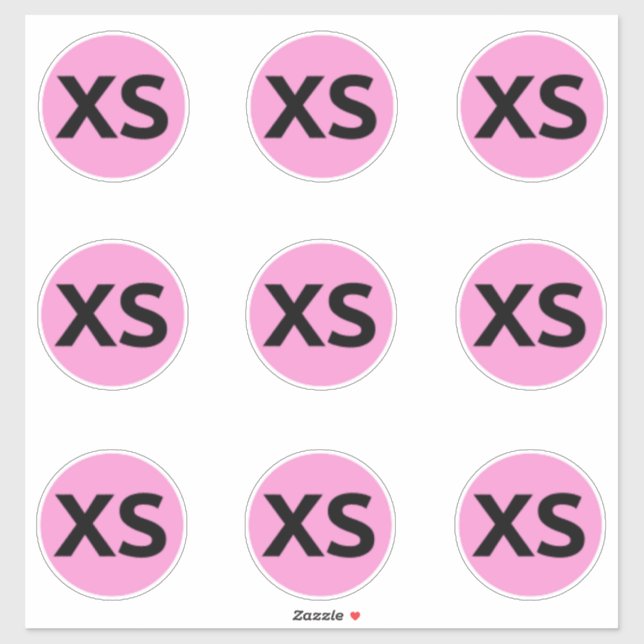 Clothing Size Stickers Labels (Sheet)
