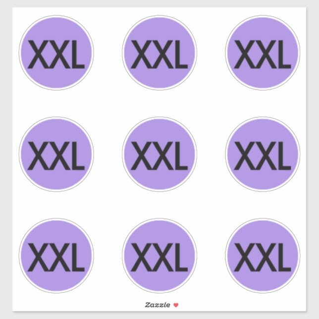 Clothing Size Stickers Labels (Sheet)