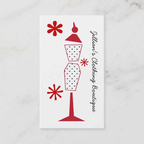 Clothing Store Boutique _ Polka Dot Mannequin Business Card