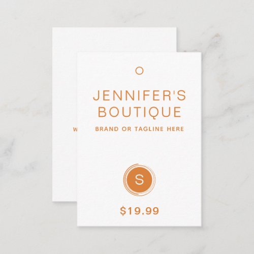 Clothing Tags Hang Tags Small Business Orange
