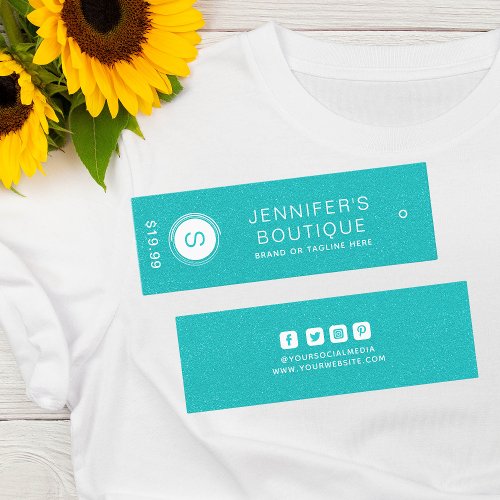 Clothing Tags Small Business Aqua White