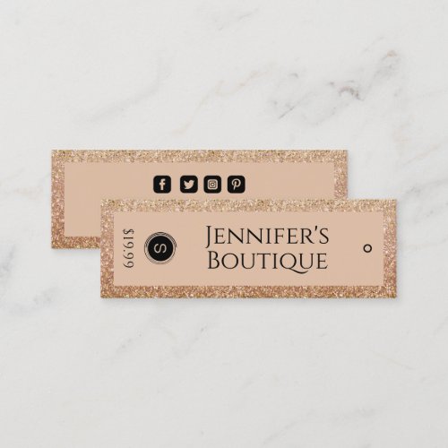 Clothing Tags Small Business Black Gold Glitter