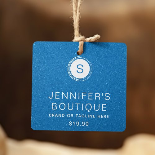 Clothing Tags Small Business Blue Glitter