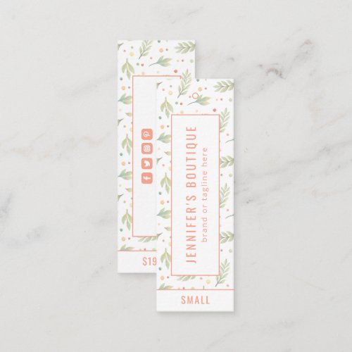 Clothing Tags Small Business Botanical Price Tag