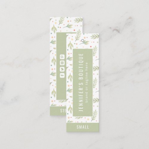 Clothing Tags Small Business Botanical Price Tag