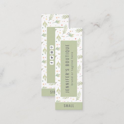 Clothing Tags Small Business Botanical Price Tag