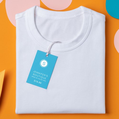 Clothing Tags Small Business Bright Cerulean Blue