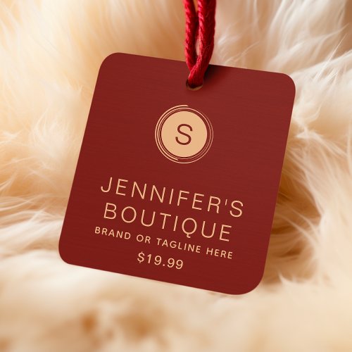 Clothing Tags Small Business Burgundy Beige