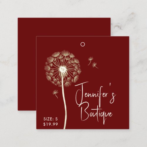 Clothing Tags Small Business Burgundy Floral Price