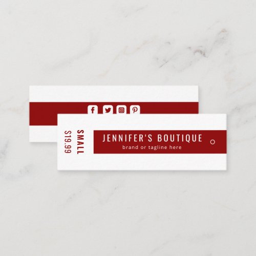 Clothing Tags Small Business Burgundy Price Tags