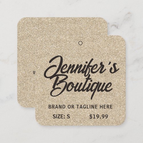 Clothing Tags Small Business Champagne Glitter