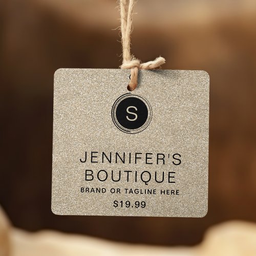 Clothing Tags Small Business Champagne Glitter