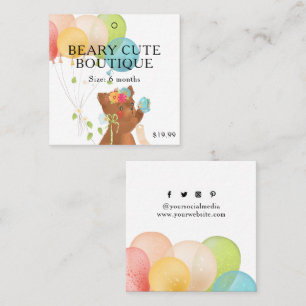 Clothing Tags Small Business Cute Baby Bear Kids