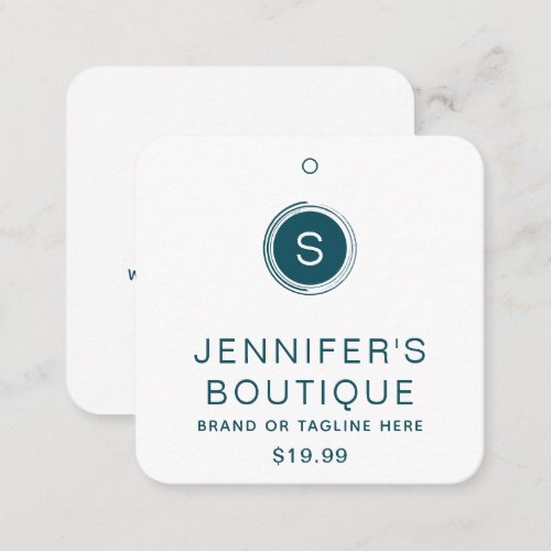 Clothing Tags Small Business Cyan White