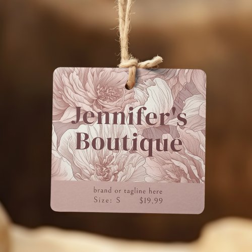 Clothing Tags Small Business Dusty Pink Floral
