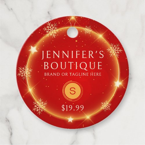 Clothing Tags Small Business Festive Christmas Red