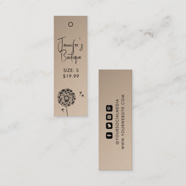 Clothing Tags Small Business Floral Price (Front/Back)
