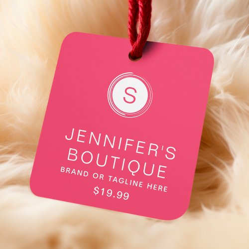 Clothing Tags Small Business Fuchsia Pink White