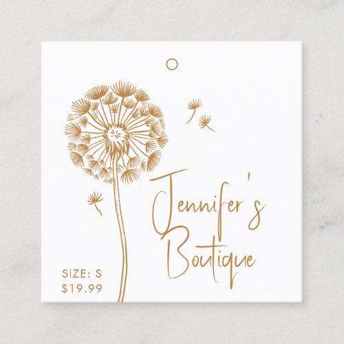 Clothing Tags Small Business Gold Floral Price Tag