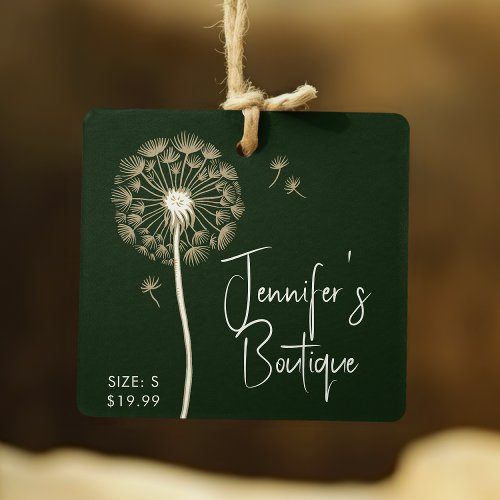 Clothing Tags Small Business Green Floral Price