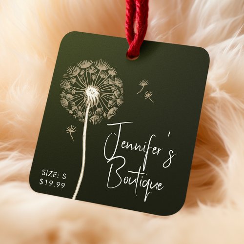 Clothing Tags Small Business Green Floral Price
