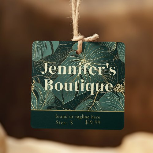 Clothing Tags Small Business Green Gold Floral