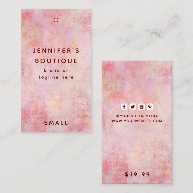 Clothing Tags Small Business Luxury Price (Front/Back)