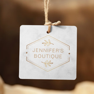 Clothing Tags Small Business Marble Gold Floral
