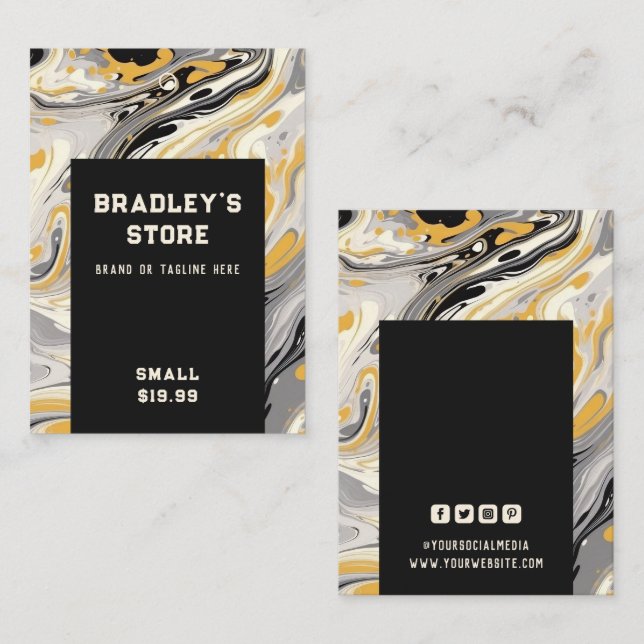 Clothing Tags Small Business Modern Abstract (Front/Back)