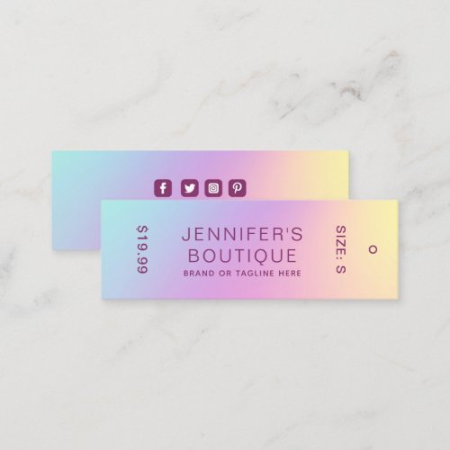 Clothing Tags Small Business Modern Rainbow