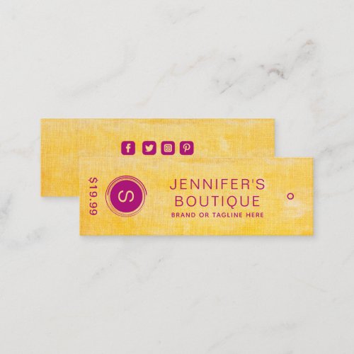 Clothing Tags Small Business Modern Yellow Purple