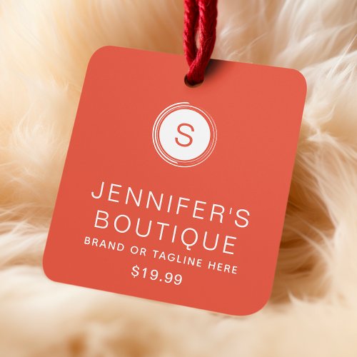 Clothing Tags Small Business Orange Red White