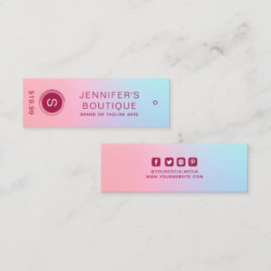 Clothing Tags Small Business Pink Blue Ombre