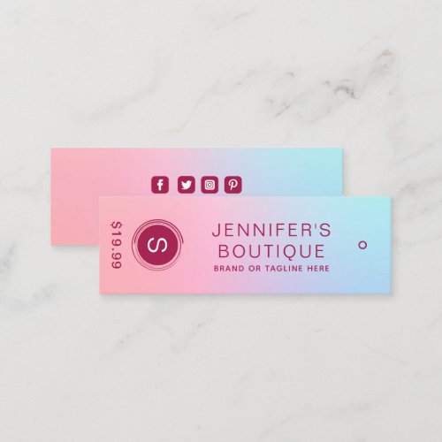 Clothing Tags Small Business Pink Blue Ombre