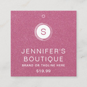Clothing Tags Small Business Pink Glitter