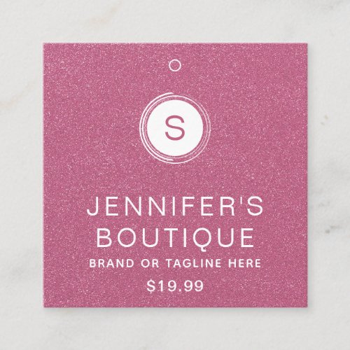Clothing Tags Small Business Pink Glitter