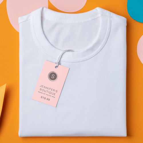 Clothing Tags Small Business Pink Gray