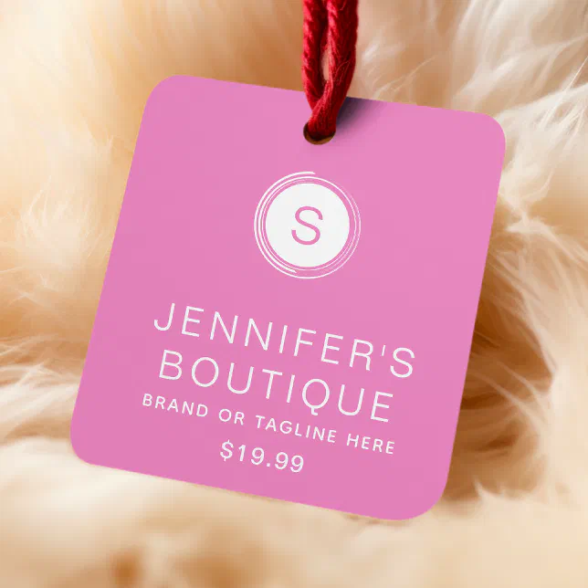 Clothing Tags Small Business Pink White | Zazzle