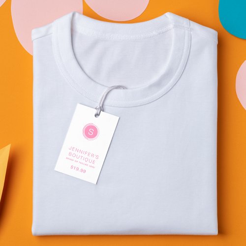 Clothing Tags Small Business Pink White