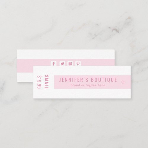 Clothing Tags Small Business Pink White Price Tags