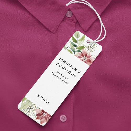 Clothing Tags Small Business Poinsettia Price Tag