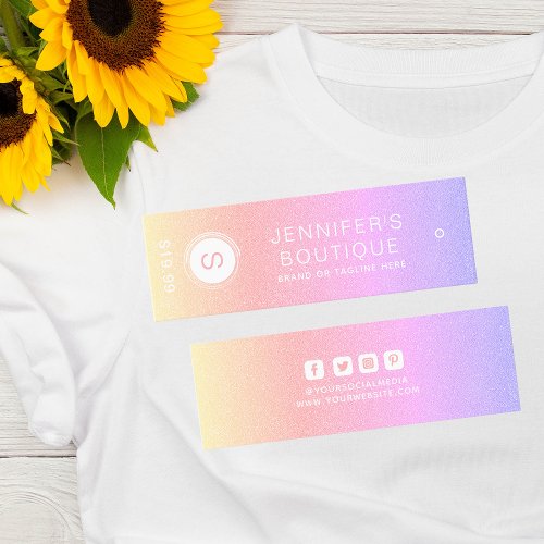 Clothing Tags Small Business Rainbow White