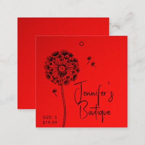 Clothing Tags Small Business Red Floral Price