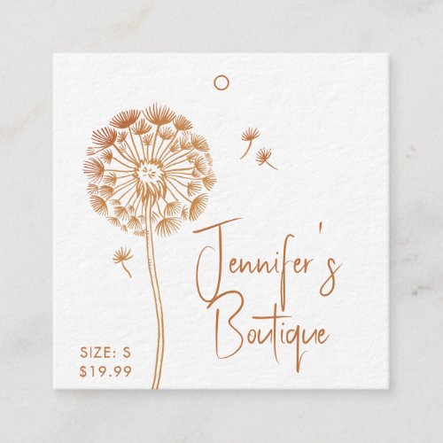 Clothing Tags Small Business Rust Floral Price